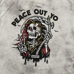 Box Set Tie Dye “Peace Out Yo” Unisex T Shirt Gray Size M
