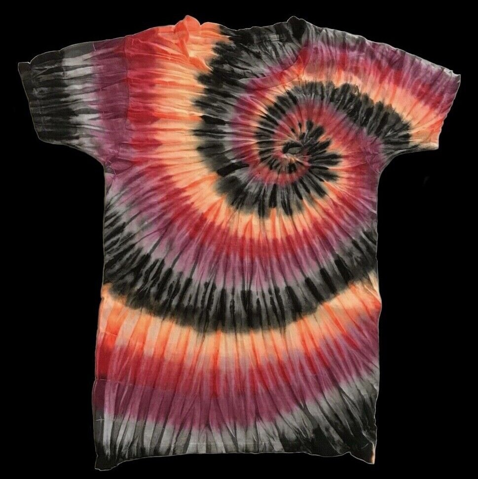 *New* 2XL – Sm Handmade Tie Dye, Red Burgundy Spiral, Crew or V-Neck