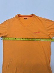 Schott Men’s Orange NYC Logo V-Neck T-Shirt Size M Regular Cotton