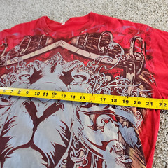 Huge SILVER LION King of The Jungle Majestic Smokey Print SS T Shirt Mens XL Red