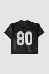 STUSSY MEN’S TEAM NUMBER 80 MESH JERSEY BLACK COLOR SIZE MEDIUM NWT
