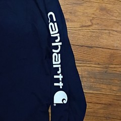 Carhartt Men’s XL T-Shirt Navy Long Sleeve Crew Neck Loose Fit Logo TK0231-M