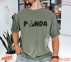 Unisex Panda Graphic T-Shirt – Cute Typographic Panda Shirt – Black Logo Tee for