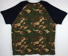 Foundry Supply Co Mens 3XL Camouflauge Black Raglan Sleeve 3/4 Button Tshirt