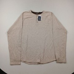 Buffalo David Bitton Henley Shirt Mens XL Milk Tan Kariver Long-Sleeve NEW
