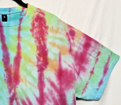 Handmade Tie Dye Spiral & Lines Pattern Rainbow XL Shirt 22.5″ W X 29.5″ L