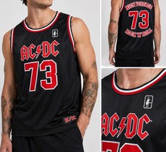 AC/DC World Tour Basketball Jersey High Voltage Rock’n’Roll Singlet Shirt Size M