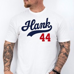 HANK 44, Baseball HOF themed Pre-Shrunk Ring Spun Cotton T-Shirt