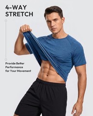 BALENNZ Workout Shirts for Men, Moisture Wicking Quick Dry Active Athletic Me…