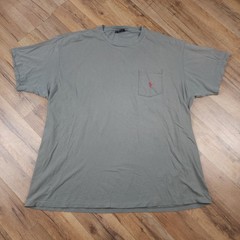 Polo Ralph Lauren Tee Mens L Gray Cotton Red Pony Pocket Single Stitch Made USA