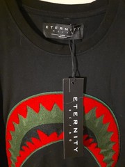 Eternity BC/AD Men’s LargeDrip Embroidered 3D Shark Mouth Logo Tshirt New W/tags