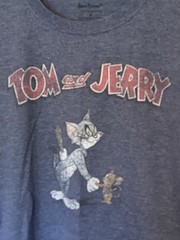 Tom & Jerry T-Shirt Men’s M Gray Retro Hanna-Barbera Cartoon Cat Mouse Tee
