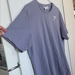 Gymshark Men’s Large Cotton Blend Crew Neck Tee Baby Purple White Logo