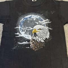 Vintage Hazelwood Eagle Shirt Mens L Black Moon Midnight Series Single Stitch90s
