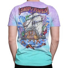 Grateful Dead Ship Of Fools Tie-Dye T-Shirt Liquid Blue