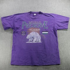 VTG Galt Sand Shirt Mens Extra Large Purple World Preserve Polar Bear Oversized