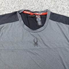 Spyder Shirt Mens M Gray Black Active Athletic Lightweight Performance Outdoors