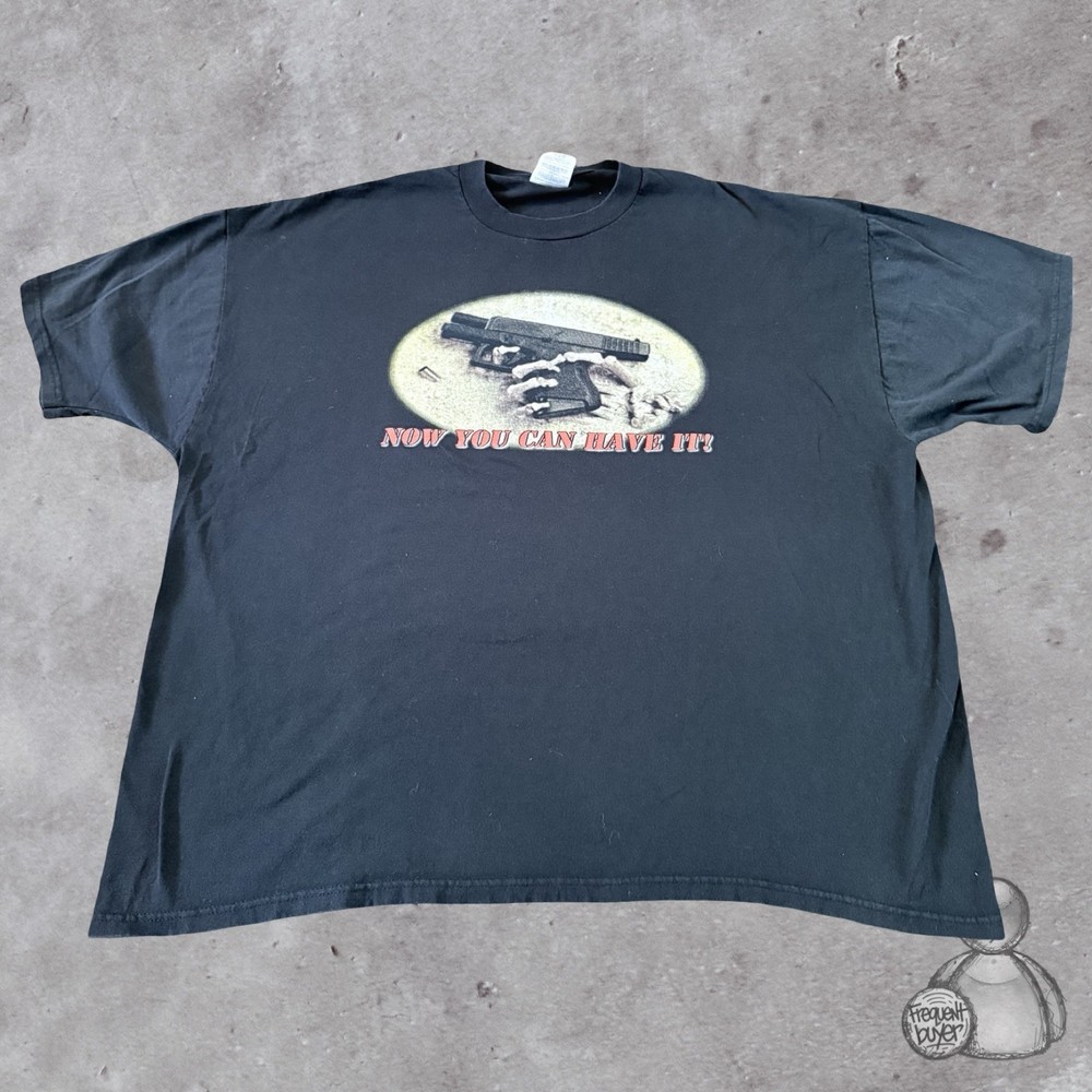 Vintage 00s Gun Rights Now you can have it shirt black rare Glock pistol