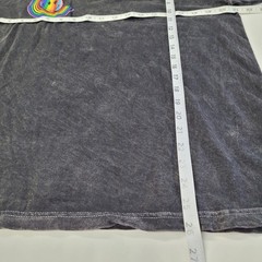 Phluid Project Graphic T Shirt Smiley Face Rainbow Unisex L Black Mineral Wash