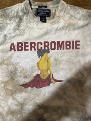 VINTAGE ABERCROMBIE AND FITCH TIE DYE HULA GIRL ART GRAPHIC PRINT TEE Medium