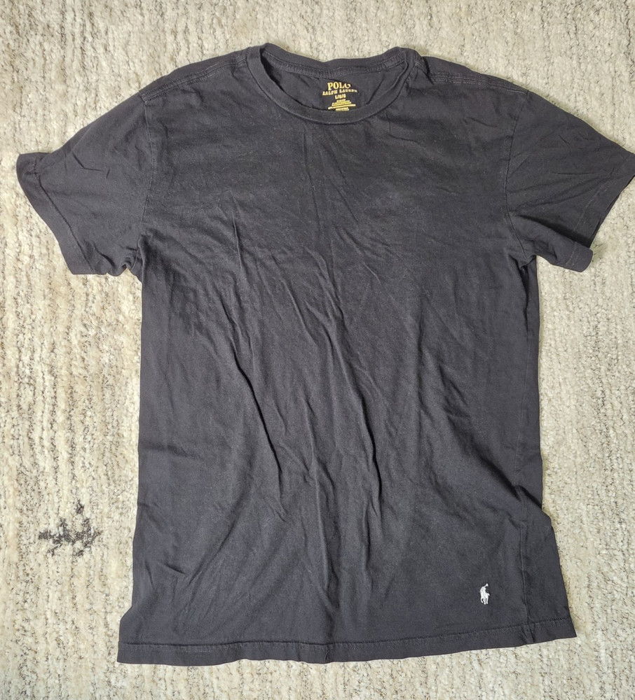Polo Ralph Lauren Shirt Mens L Black Custom Slim Fit Crewneck Classic Logo Tee