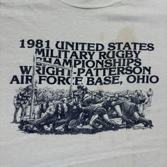 Vintage 1981 United States Military Rugby Championships AF Base Shirt Size M/L
