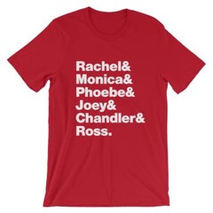 Friends T-Shirt. Black White Gray or Red Premium Soft Cotton TV Show Tee.