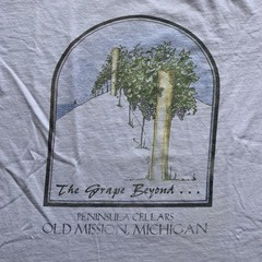 Vintage 1990s “The Grape Beyond” Michigan USA T-Shirt White Size L Nature Art