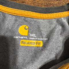 Carhartt Shirt Men’s 3XL Gray Henley Pocket Original Fit Workwear *Fade spots