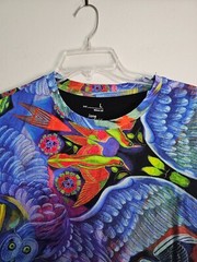 Jane Tattersfield X MEDICINE Art Deco Birds Logo Men’s Sz Large T Shirt Colorful