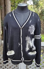 Mihara Yasuhiro 11SS Damage Processing Tiger Knit Cardigan Sz M L G2U