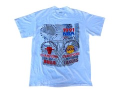 Chicago Bulls Michael Jordan Lakers 1991 NBA Finals Vintage Basketball Shirt XL