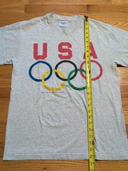 Vintage USA Olympics Graphic T Shirt Hanes Heavyweight M Made USA Single Stitch