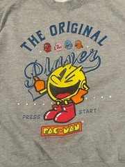 Brisco Brands PACMAN Original Player Sweater Gray Size Medium VGC Arcade Games