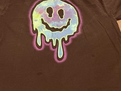 VTG Face Melt Drippy Smiley Skater Fruit of the Loom HD•Sz Small Acid Globe Y2K