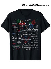 Unisex Math Teacher Cheat Sheet T-Shirt 100%, Soft, All-Season Casual Streetw