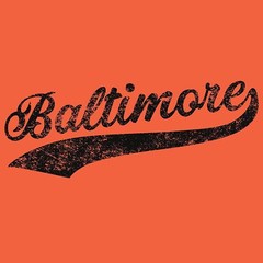 Baltimore City Baseball Script – Sports Athletics Team Hometown T-Shirt – Orange