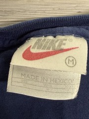 Vintage Nike T-Shirt Mens Sz M Faded Navy Blue Embroidered Swoosh White Tag Y2K