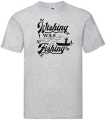 Fishing Wishing I Was Fishing Humour Novelty T Shirt Various Colours And Sizes