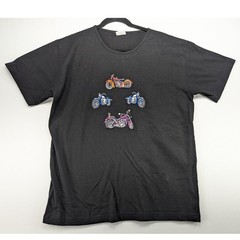 Casey Coleman Black Cotton Embroidered Motorcycle Graphic T-Shirt Men M/L Turkey