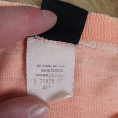 Vintage World Wide Competition Henley Mens XLT Peach Made in USA Distressed 90s