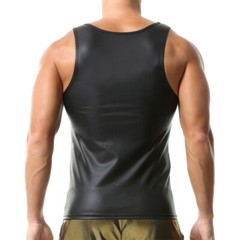 Slim-fit Men’s Faux Leather Tank Tops Sexy Sleeveless T-shirts Vest Undershirts