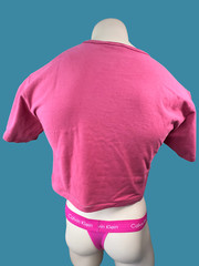 3D puff DADDY custom print Men Red garment-dye cotton Crop Top T-shirt