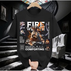 Fire Money Bag Dollar Graphic Streetwear Design T-shirt