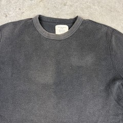 Buck Mason T Shirt Mens Small Black Faded Thermal Ribbed Preowned