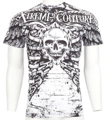 XTREME COUTURE by AFFLICTION White ANATOMY Short Sleeve Slim Fit Y2K T-shirt NWT