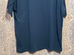 Manfinity Mens Textured Knit Navy Blue Short Sleeve Crew Neck T-Shirt Size L