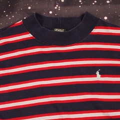 Vintage Polo Ralph Lauren Red & Blue Striped L/S T-shirt – Large – Made in USA