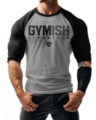047. RAGLAN Gymish Lifestyle Funny Workout Gym T-Shirt for Men