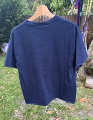 Men’s Thrasher Magazine Skateboard Flames Navy Blue Graphic T-shirt (Large)